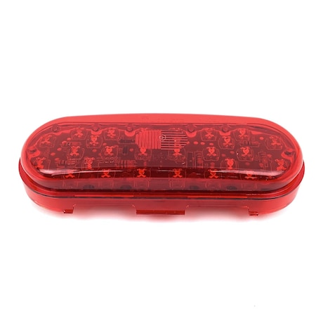 Truck-Lite 60 Series, Led, High Mounted Stop Light, 26 Diode, Oval Red Polycarbonate, Fit N Forget S.S., 12V 60260R